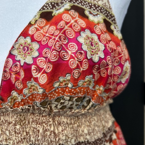 Anthropologie Revolve Boemo Boho Hippie Multi Pattern Maxi Sundress Size M - Picture 4 of 15